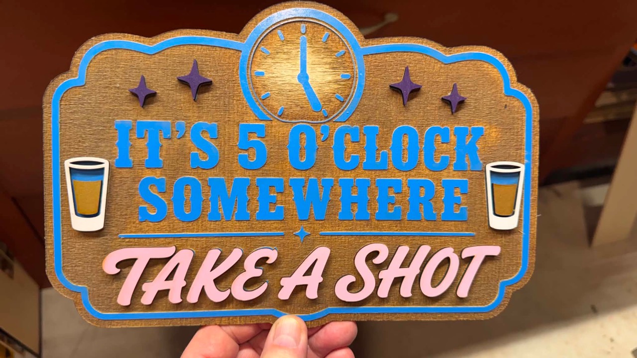 Five o'clock party sign
