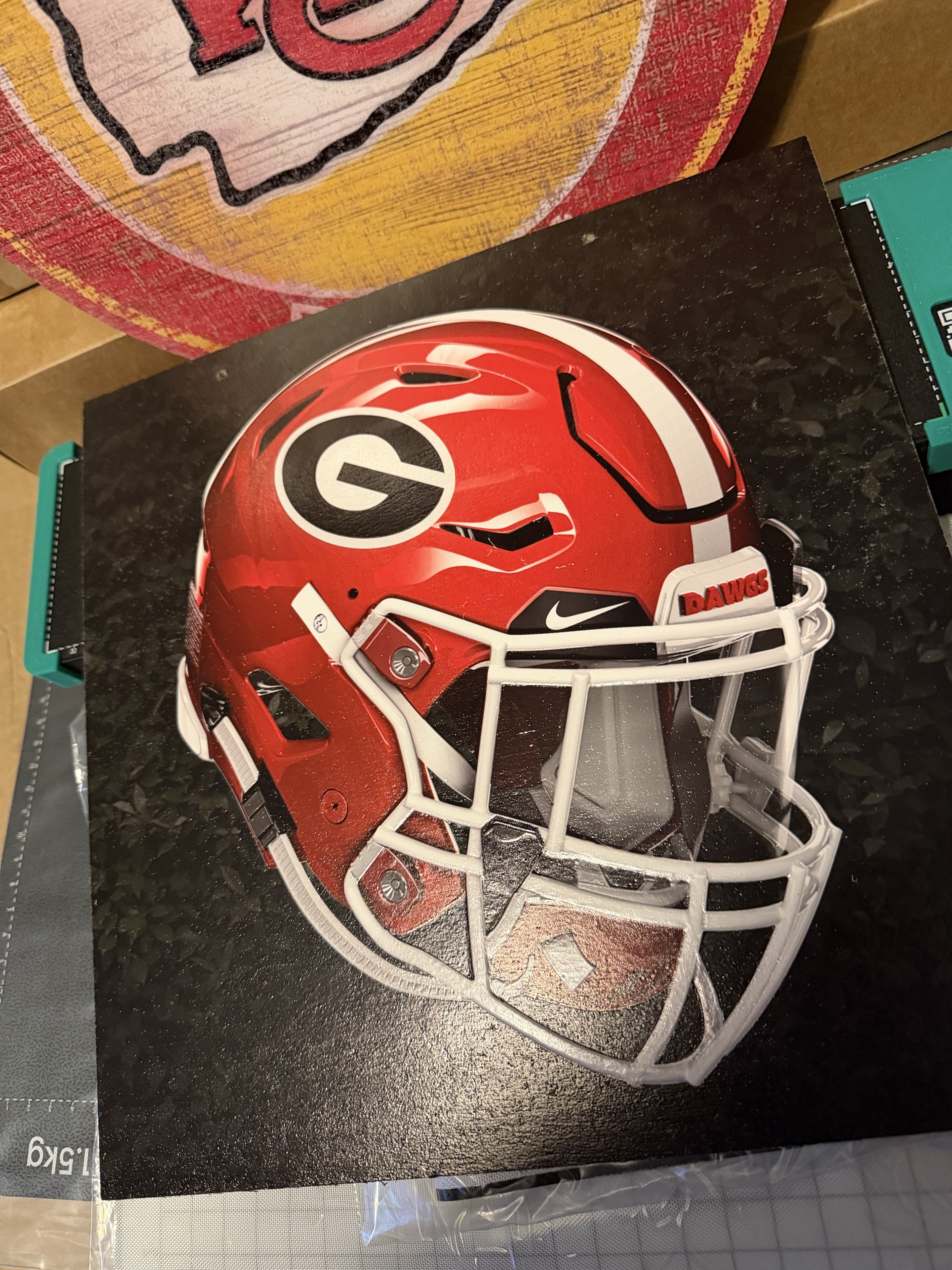 Football helmet display